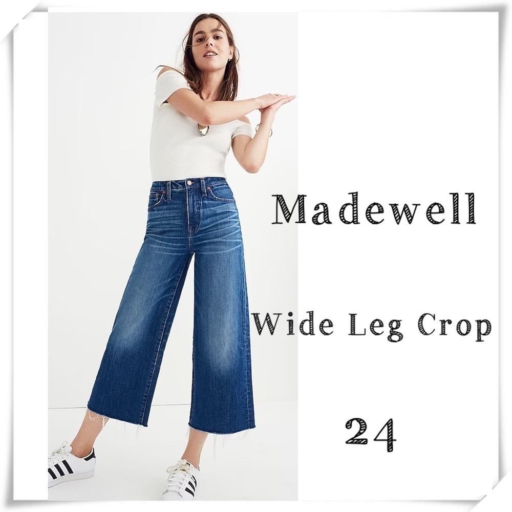 MADEWELL Wide Leg Crop High Rise Jeans in Frida Wash Size 24 Style G1612